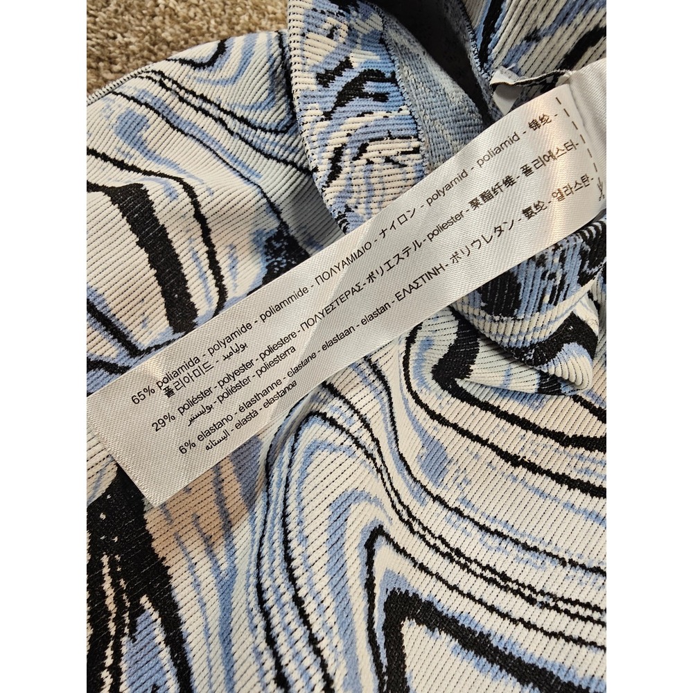 Zara Limitless Contour Blue Marble Swirl Ribbed Knit Midi Dress XS-S - Picture 12 of 13